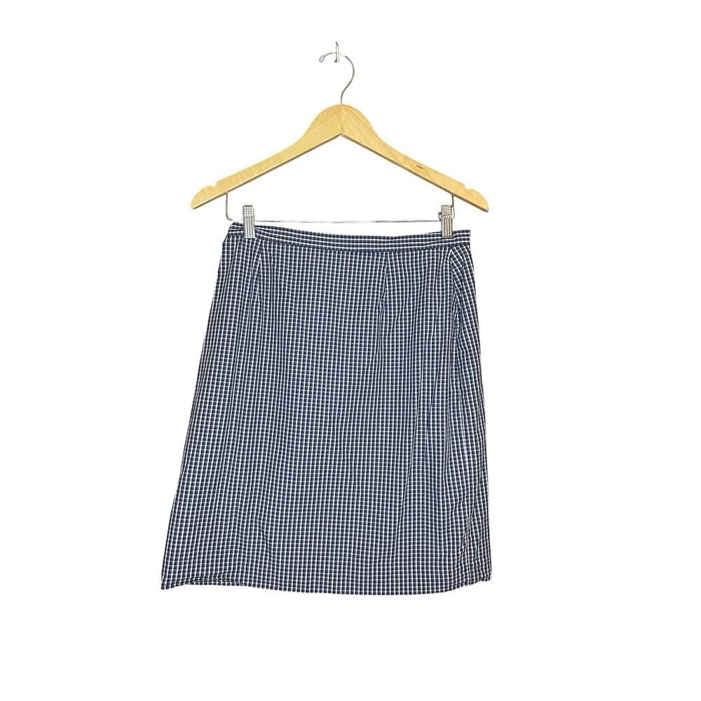 Vintage Gingham Check Skirt 8 Petite Casual Corner 100% Cotton Preppy Classic
